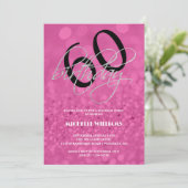 シルバーグリッター書道誕生日 招待状 (スタンド正面)