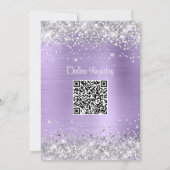シルバーグリッター淡い色のパープルベビーシャワー 招待状 (裏面)