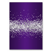 シルバーグリッター王室のパープルグラデーションネーム座席表 テーブルナンバー (裏面)