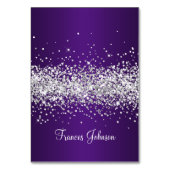 シルバーグリッター王室のパープルグラデーションネーム座席表 テーブルナンバー (正面)