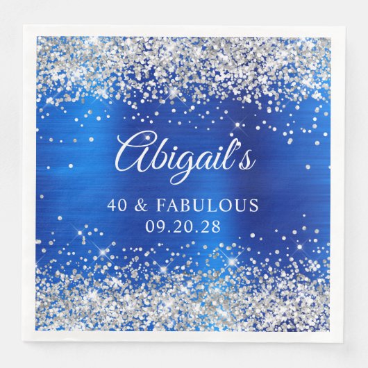 シルバーグリッター王室のブルーフォイル40と素晴らしい (正面)