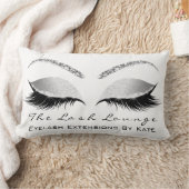 シルバーグリッター白黒メイクアップ目まぶし ランバークッション (ブランケット)