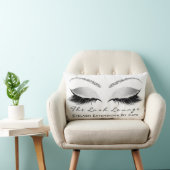 シルバーグリッター白黒メイクアップ目まぶし ランバークッション (椅子)