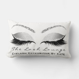 シルバーグリッター白黒メイクアップ目まぶし ランバークッション