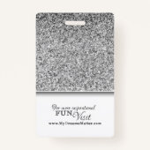 シルバーグリッター社員ナースドクターフォト名 バッジ (裏面)