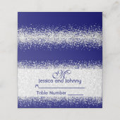 シルバーグリッター紙吹雪とブ王室のルー プレイスカード (外部開封)