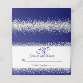 シルバーグリッター紙吹雪アン王室のドブルー プレイスカード (外部開封)