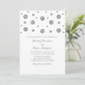 シルバーグリッター紙吹雪ウェディング招待 招待状 (スタンド正面)