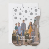 シルバーグリッター紙吹雪ホリデーフォトカード シーズンカード (正面)