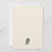 シルバーグリッター紙吹雪孔雀結婚羽 招待状 (裏面)