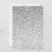 シルバーグリッター結婚ズドレスシックブライダルシャワー 招待状 (裏面)