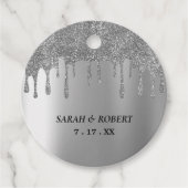 シルバーグリッター結婚ドリップ フェイバータグ (正面)