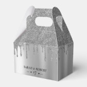 シルバーグリッター結婚ドリップ フェイバーボックス (正面サイド)