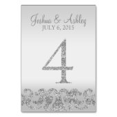 シルバーグリッター結婚ルックのテーブル番号4 テーブルナンバー (裏面)