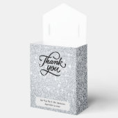 シルバーグリッター結婚新婚サンキューギフト フェイバーボックス (オープン)