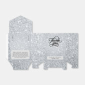 シルバーグリッター結婚新婚サンキューギフト フェイバーボックス (折り畳みなし)