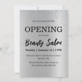 シルバーグリッター美しいサロングランドオープニング 招待状 (裏面)