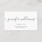 シルバーグリッター美しいスタイリストモダン書道 名刺 (裏面)