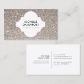シルバーグリッター美しい、メイクアップアーティスト、サロン 名刺 (正面/裏面)