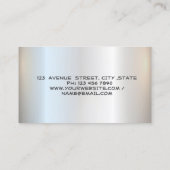 シルバーグリッター羽毛シルバーブラシストローク公証人 名刺 (裏面)