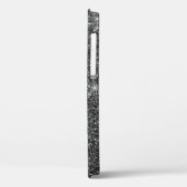 シルバーグリッター背景名前をカスタムするフォトブラック Case-Mate iPhoneケース (裏面 / 左)