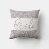 シルバーグリッター花嫁エレガントな結婚式 クッション (裏面)