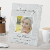 シルバーグリッター蝶の写真記念碑 台座サイン (インサイチュ)