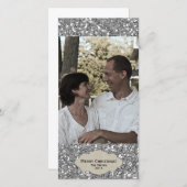 シルバーグリッター調節可能フォトクリスマスカード シーズンカード (正面/裏面)