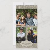 シルバーグリッター調節可能3フォトクリスマスカード シーズンカード (正面)