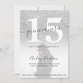 シルバーグリッター赤面ピンクキンセアニェラ写真 招待状