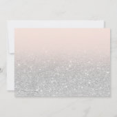 シルバーグリッター赤面ピンクシック甘い16写真 招待状 (裏面)