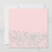 シルバーグリッター赤面ピンクバルーンベビーシャワー 招待状 (裏面)