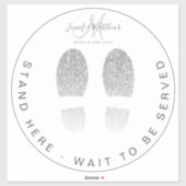 シルバーグリッター足サロンCOVID社会的距離 シール (シート)