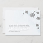 シルバーグリッター雪の結晶冬のブライダルシャワー サンキューカード (裏面)