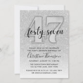 シルバーグリッター47番目の誕生日招待状 招待状 (正面)