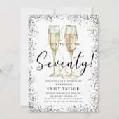 シルバーグリッター70thバースデーパーティー 招待状 (正面)