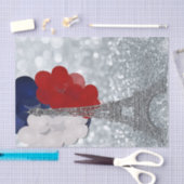 シルバーグリッター エッフェル塔 赤 白 青 パーティー 薄葉紙 (クラフト)