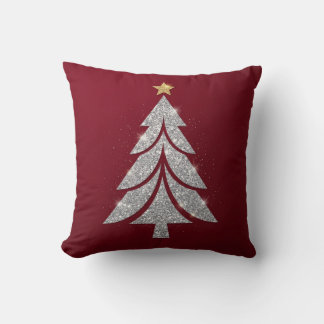 シルバーグリッター クリスマスツリー ホリデー クッション