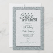 シルバーグリッター サプライズ 誕生日 招待状 (正面)