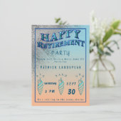 シルバーグリッター & シェル ハッピー・リタイアメント・パーティー 招待状 (スタンド正面)