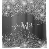 シルバーグリッター シャワーカーテン (正面)