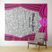 シルバーグリッター シルバーインフィニティ ピンクカーテン タペストリー (インサイチュ(横))