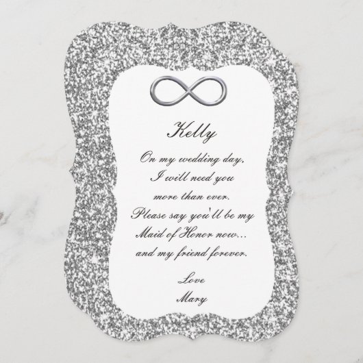 シルバーグリッター シルバーインフィニティ メイドオブオナー カード (正面/裏面)