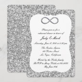 シルバーグリッター シルバーインフィニティ リハーサルディナー招待状 招待状 (正面/裏面)