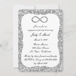 シルバーグリッター シルバーインフィニティ 結婚エンゲージメントパーティー 招待状
