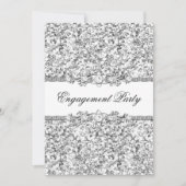 シルバーグリッター＆ジュエルエンゲージメントパーティー招待状 招待状 (正面)