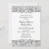 シルバーグリッター＆ジュエルエンゲージメントパーティー招待状 招待状 (裏面)
