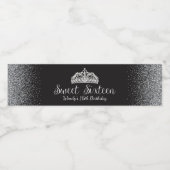 シルバーグリッター、スウィート16 ペットボトルラベル (シングルラベル)