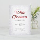シルバーグリッター スノー クリスマス ホワイト 招待状 (スタンド正面)