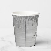 シルバーグリッター＆スパークルモノグラムペーパーカップ 紙コップ (右)